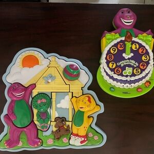 Barney and friends toy lot - 3d puzzle and celebrate with me birthday cake